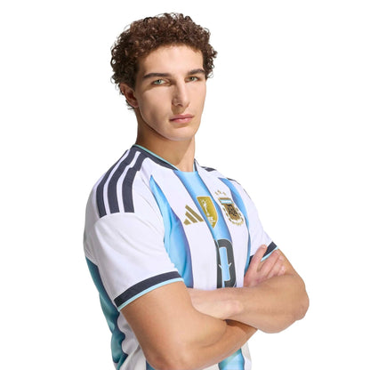 2026 Argentina Men's Stadium Home Messi #10 Soccer Jersey White / Icey Blue / Light Blue