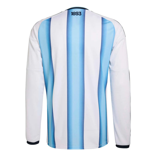 2026 Argentina Men's Stadium Home Long-Sleeve Soccer Jersey White / Icey Blue / Light Blue