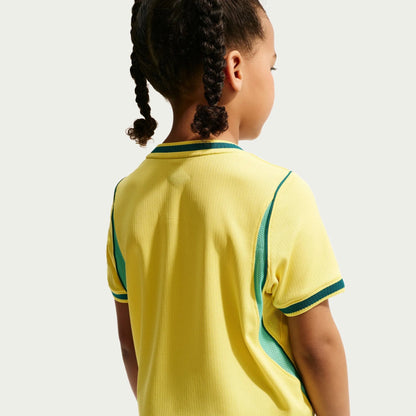 2026-27 Brazil Little Kids' Stadium Home Kit Canary/Light Menta/Geode Teal