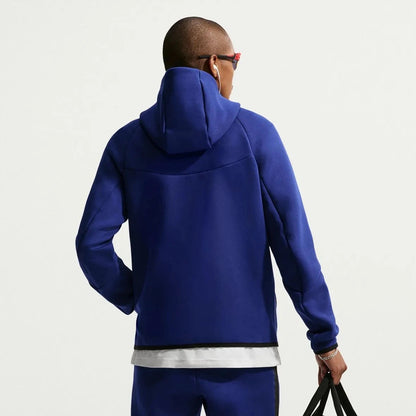 2026-27 USMNT Men's Full-Zip Tech Fleece Hoodie Deep Royal Blue/Challenge Red