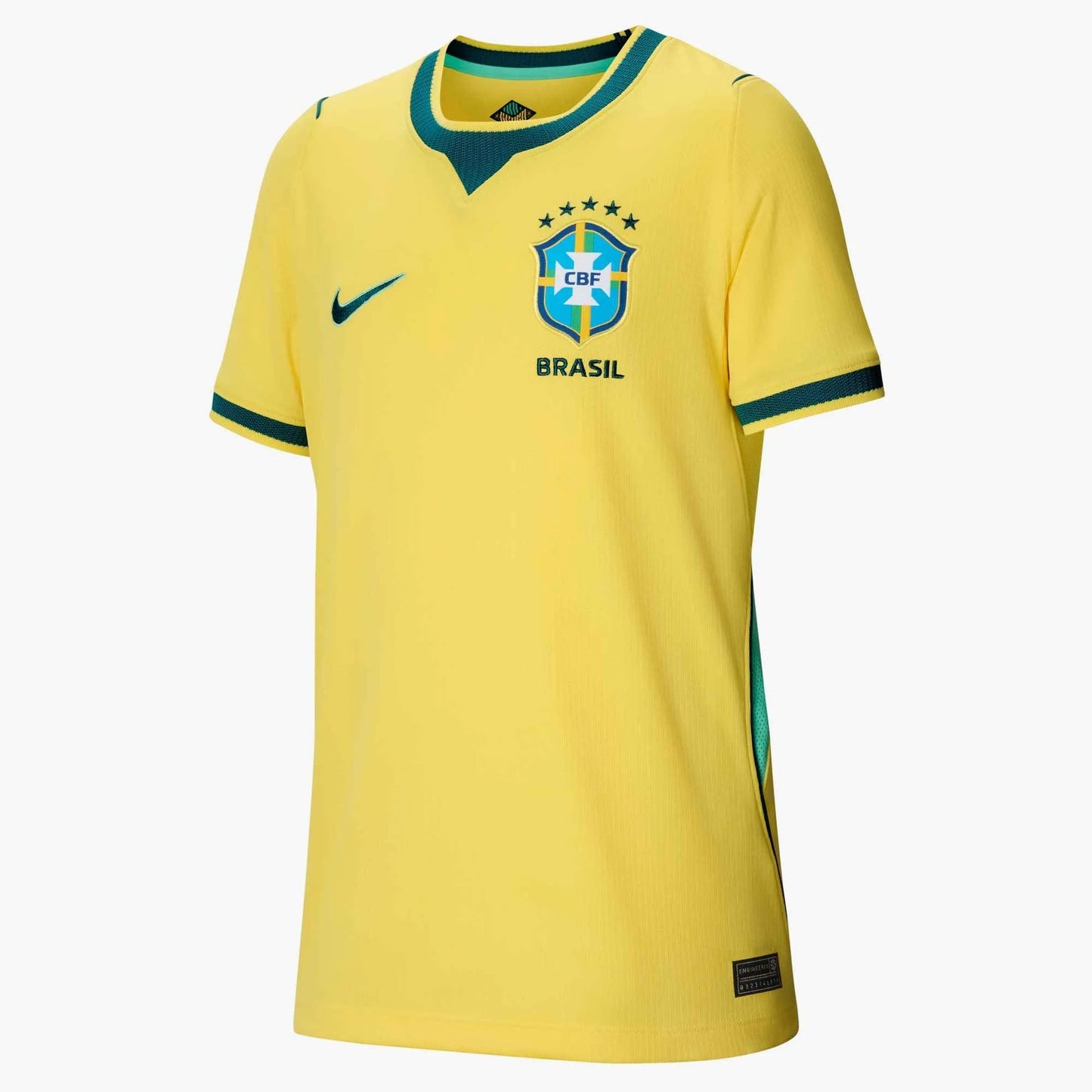 2026-27 Brazil Youth Stadium Home Soccer Jersey Canary/Light Menta/Geode Teal