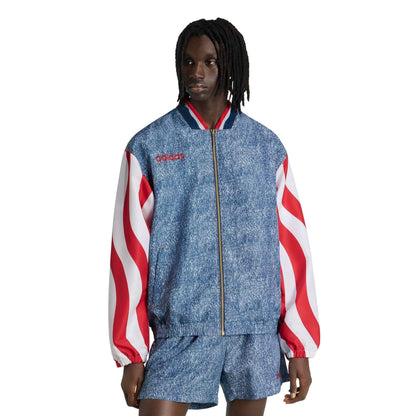 USA Men's Denim Graphic Track Top White / Dark Blue