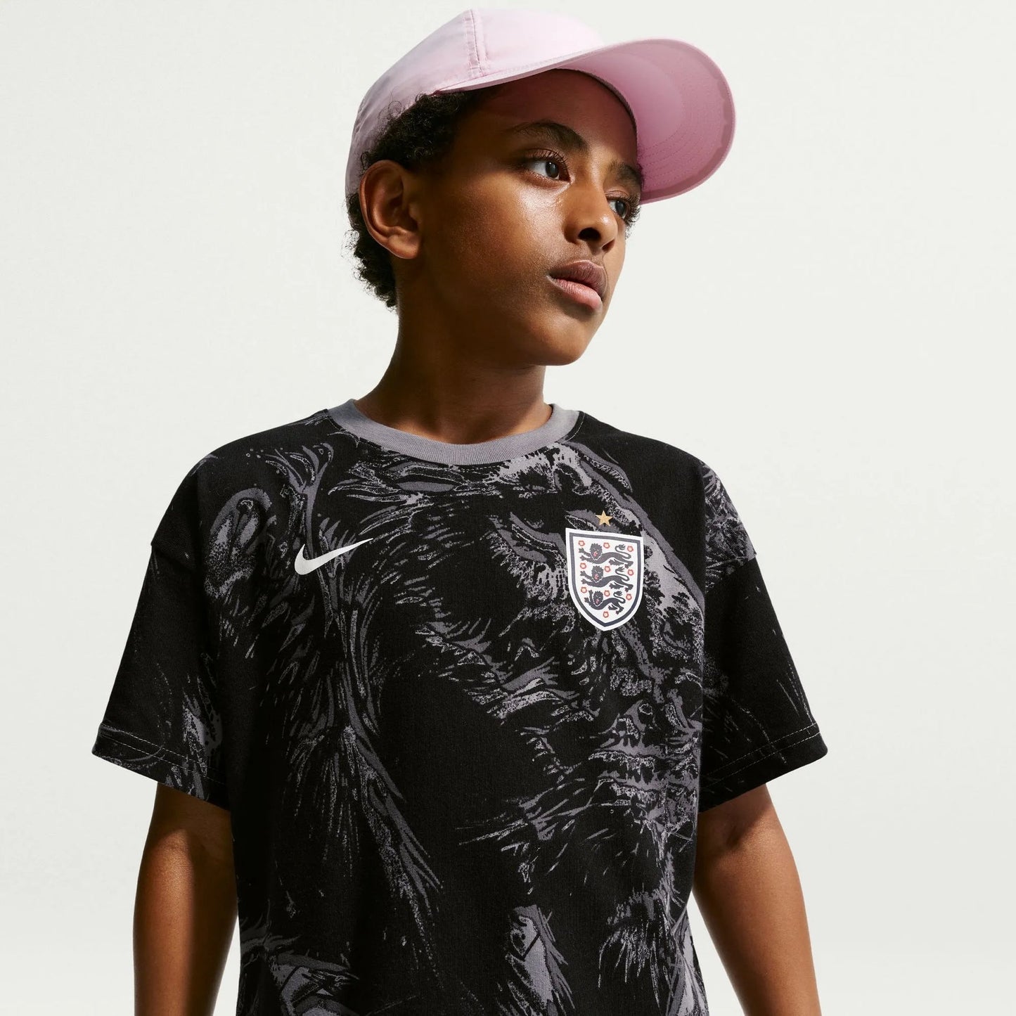 2026-27 England Youth All Over Print Tee Dark Steel Grey