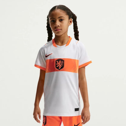 2026-27 Netherlands Youth Stadium Away Soccer Jersey White/Hyper Crimson/Black