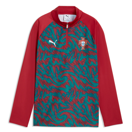 2026-27 Portugal Youth 1/4 Zip Pre-Match Top Club Red-Green Lagoon
