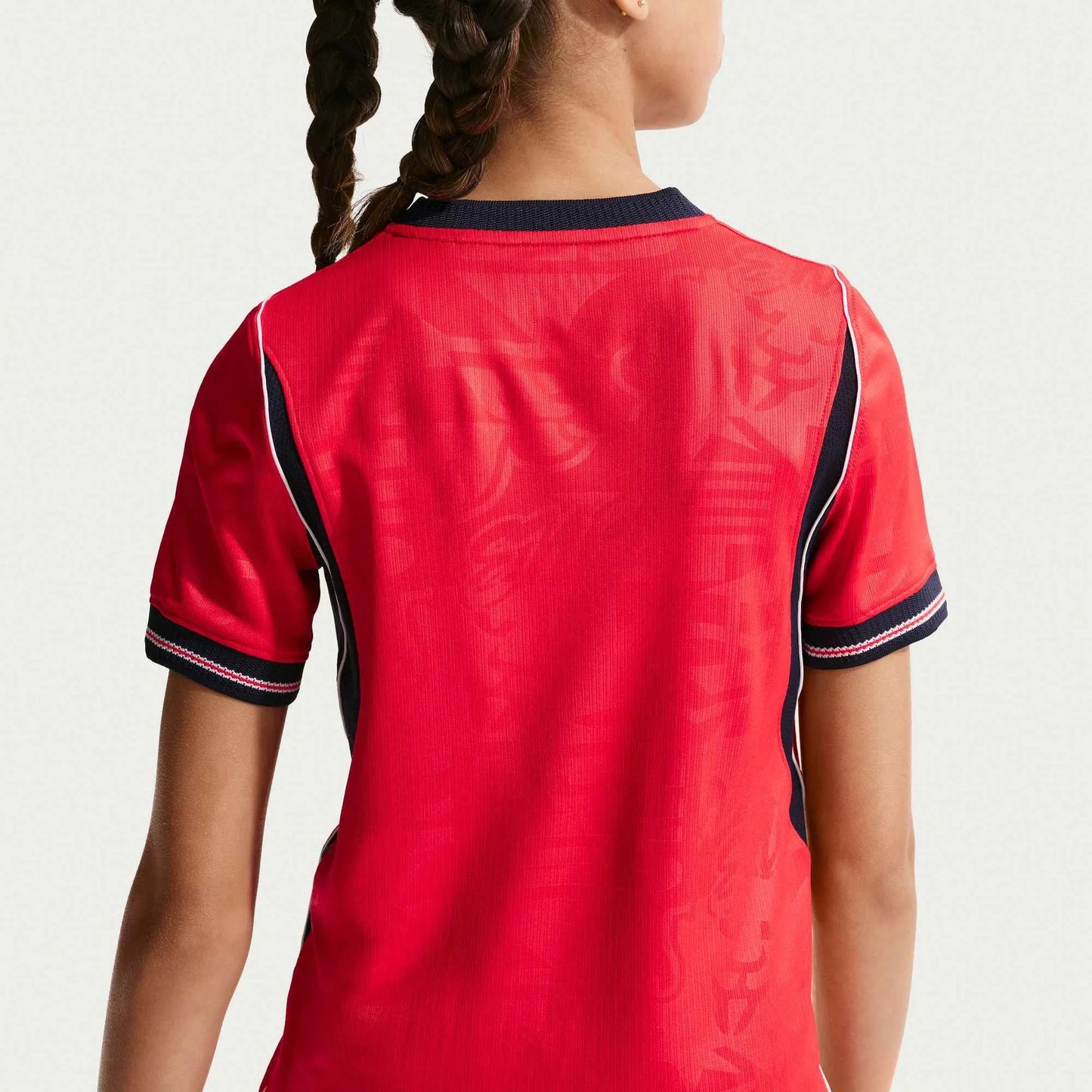 2026-27 England Youth Stadium Away Soccer Jersey Speed Red/Obsidian/White/Obsidian