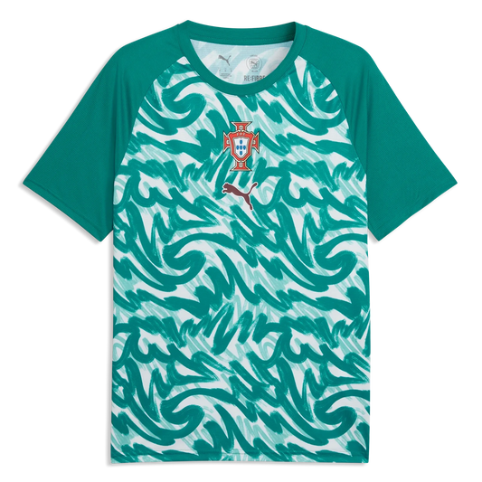 2026-27 Portugal Men's Pre-Match Soccer Jersey Green Lagoon-Ruby Shimmer