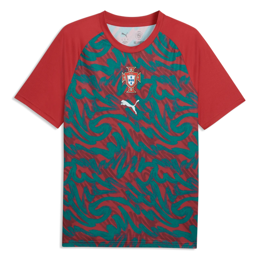 2026-27 Portugal Men's Pre-Match Soccer Jersey Club Red-Green Lagoon